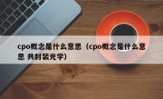 cpo概念是什么意思（cpo概念是什么意思 共封装光学）