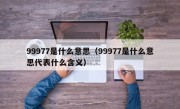 99977是什么意思（99977是什么意思代表什么含义）