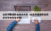 山东外国语职业技术大学（山东外国语职业技术大学专升本学费）