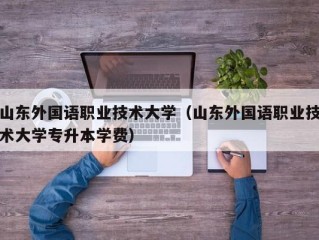 山东外国语职业技术大学（山东外国语职业技术大学专升本学费）