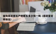 缅甸翡翠原石产地原石多少钱一吨（翡翠鉴定师微信）