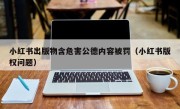 小红书出版物含危害公德内容被罚（小红书版权问题）