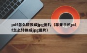 pdf怎么转换成jpg图片（苹果手机pdf怎么转换成jpg图片）