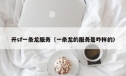 开sf一条龙服务（一条龙的服务是咋样的）