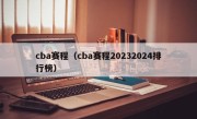 cba赛程（cba赛程20232024排行榜）